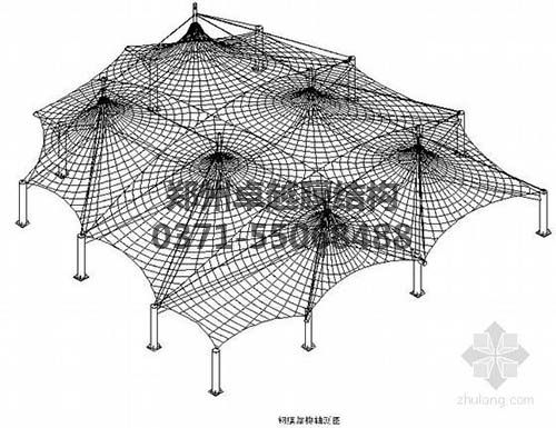 設(shè)計(jì)圖中可以看出索膜結(jié)構(gòu)一般由膜材、索結(jié)構(gòu)、支架結(jié)構(gòu)三部分組成