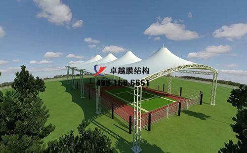  臨夏膜結(jié)構(gòu)網(wǎng)球場(chǎng)門球場(chǎng)籃球場(chǎng)（臨夏鴻鵠青少年籃球俱樂部）設(shè)計(jì)施工安裝案例