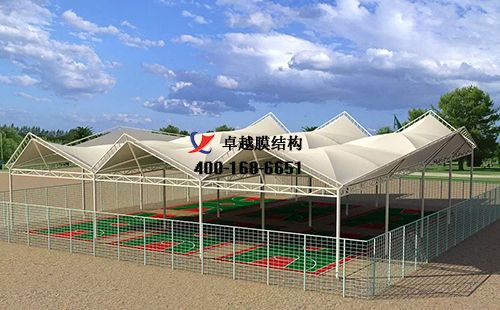 阿勒泰膜結(jié)構(gòu)網(wǎng)球場門球場籃球場（阿勒泰地區(qū)第二高級中學“希望籃球訓練營 ）設計施工安裝案例