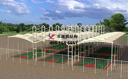  石河子膜結(jié)構(gòu)網(wǎng)球場門球場籃球場（ 阜新籃球?qū)W校）設計施工安裝案例