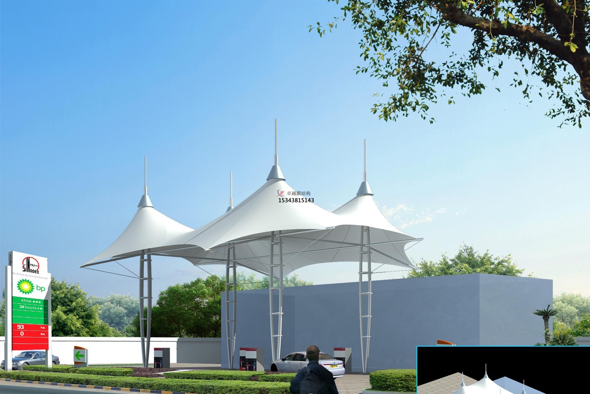 河源膜結構加油站頂棚【生產(chǎn)廠家】　