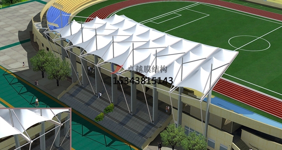 鶴壁?？h體育公園膜結(jié)構(gòu)【看臺(tái)雨棚】門球場案例