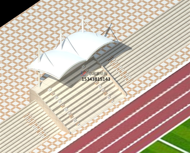 中陽體育公園膜結(jié)構【看臺雨棚】門球場案例