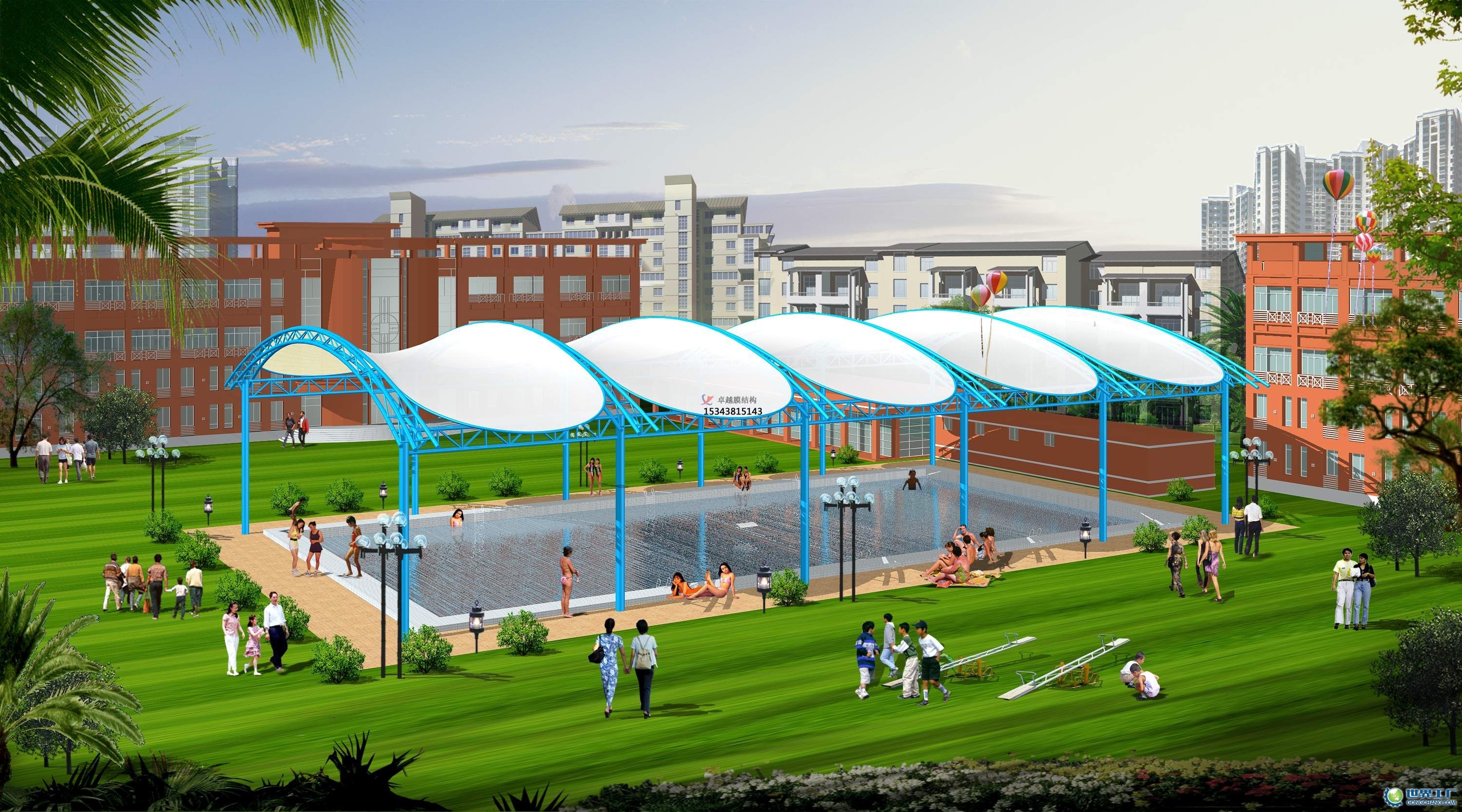 黃石膜結(jié)構(gòu)游樂場(chǎng)/水上樂園/造浪池/游泳池/兒童樂園遮陽棚廠家【膜結(jié)構(gòu)設(shè)計(jì)】